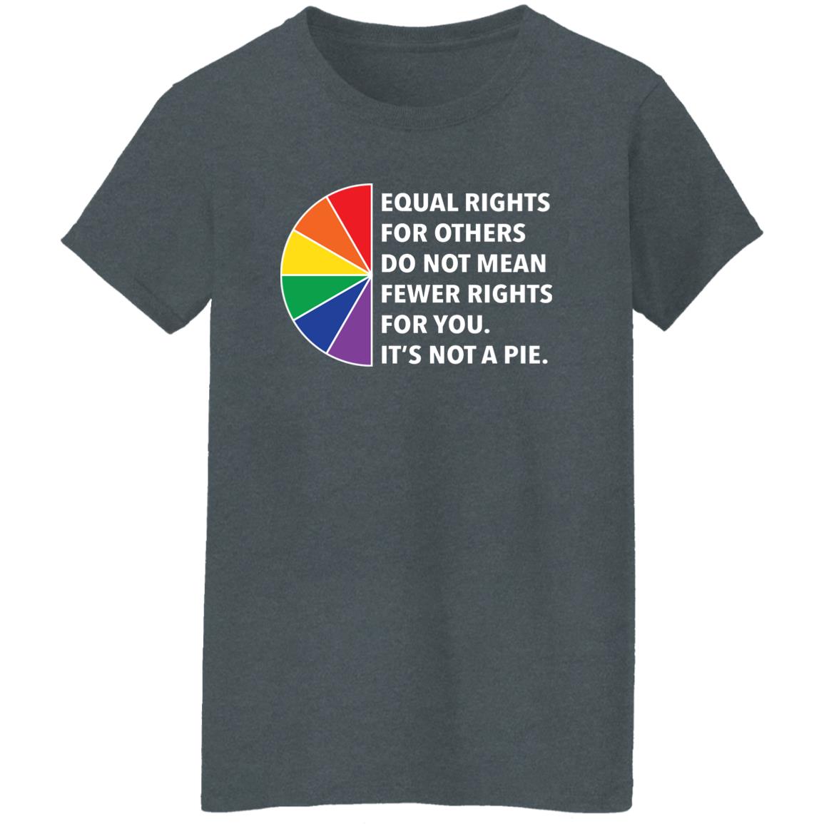equal rights not a pie t shirt grey