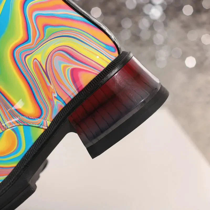 Rainbow Leather Boots - Stride with Pride π - PrideBooth
