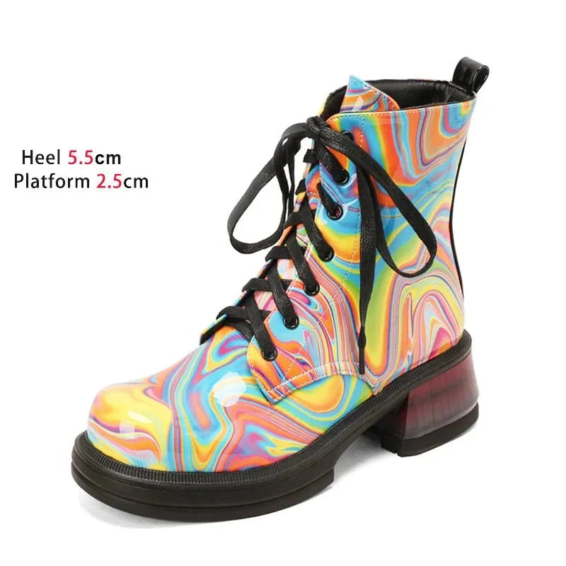 Rainbow Leather Boots - Stride with Pride π - PrideBooth