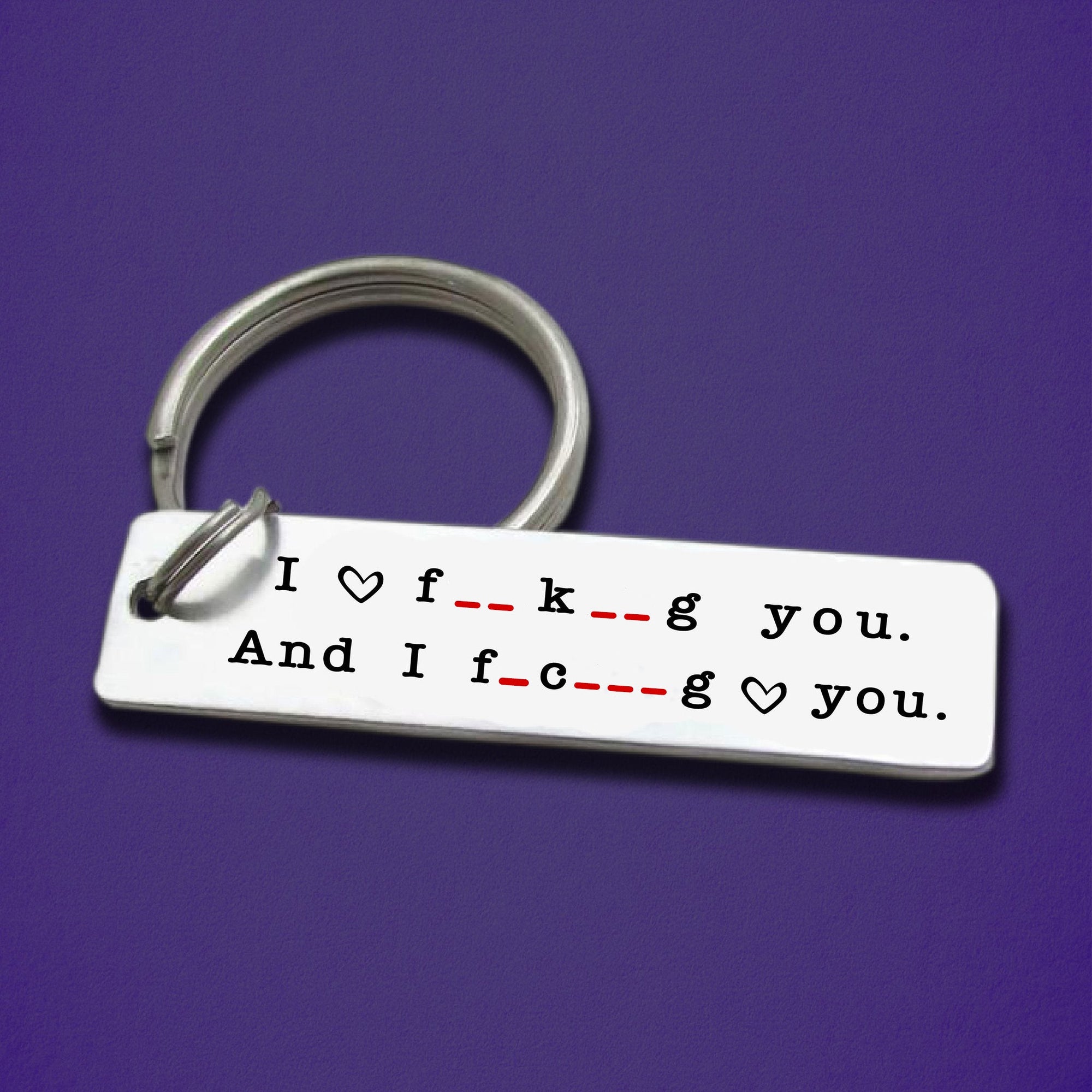 Cute I Love Fkn and I Fkn Love You Keychain Valentine's Gift