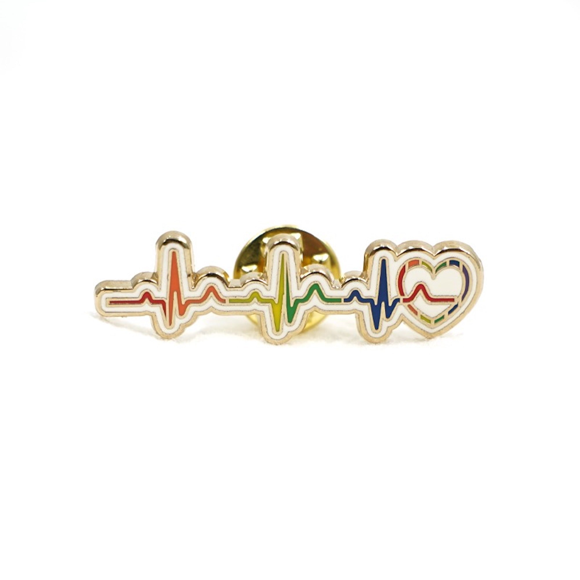Pride Rainbow Heartbeat - Enamel Pin