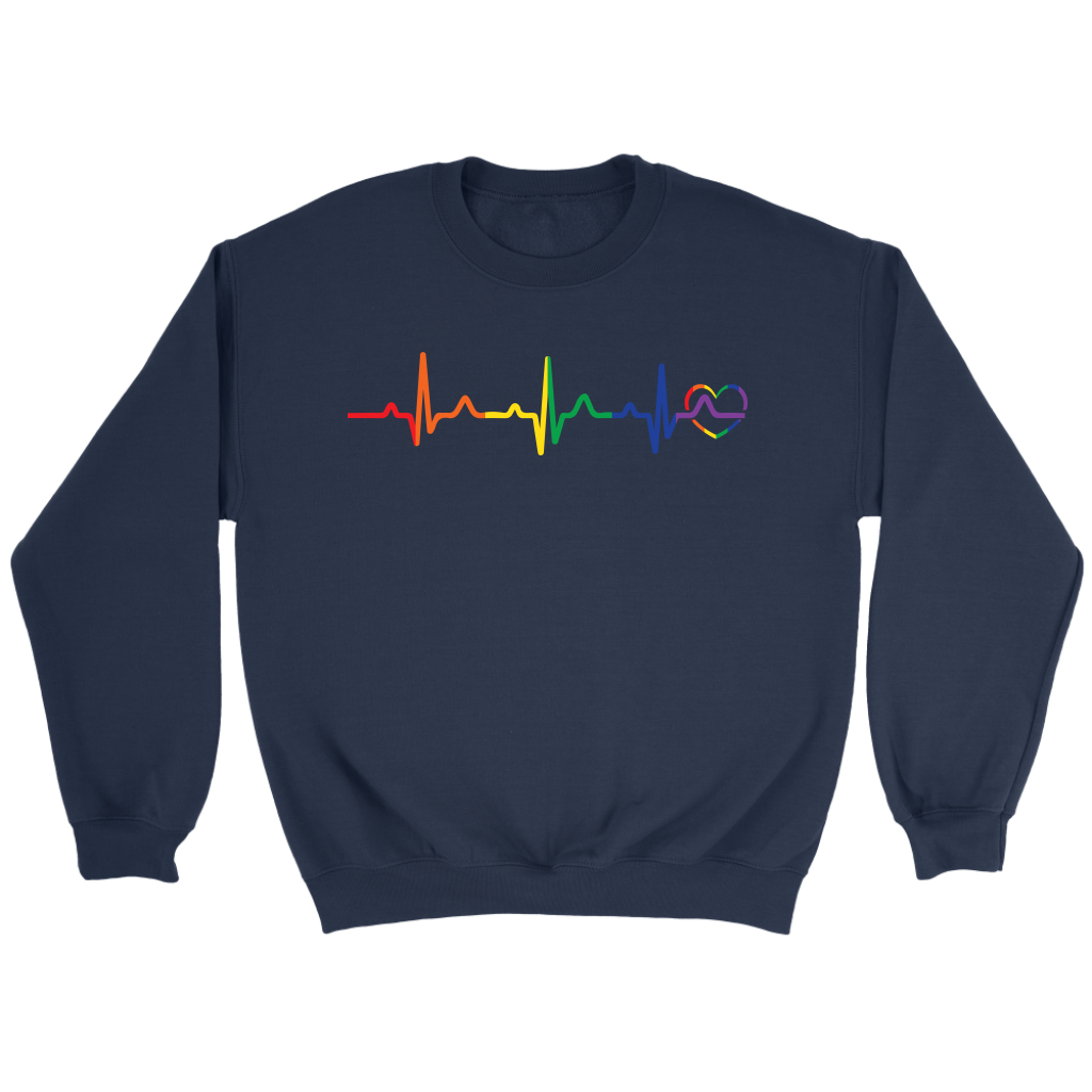 LGBT Pride Heartbeat blue Sweatshirt for men & women