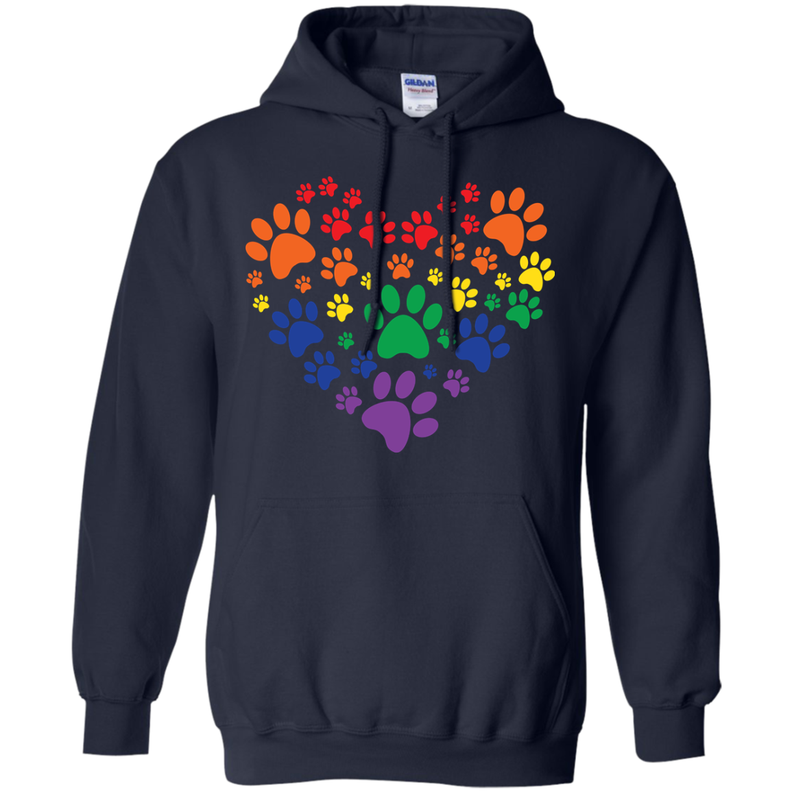 Rainbow Paw Print Love blue unisex sweatshirt