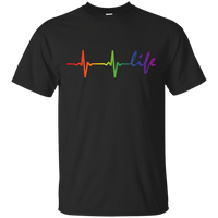 Rainbow Life Heartbeat Black Shirt for Men