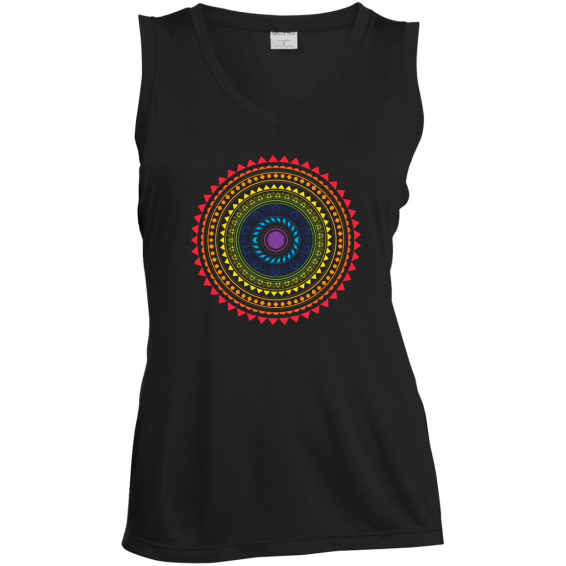 LGBTQ Pride black sleeveless v-neck tshirt for women