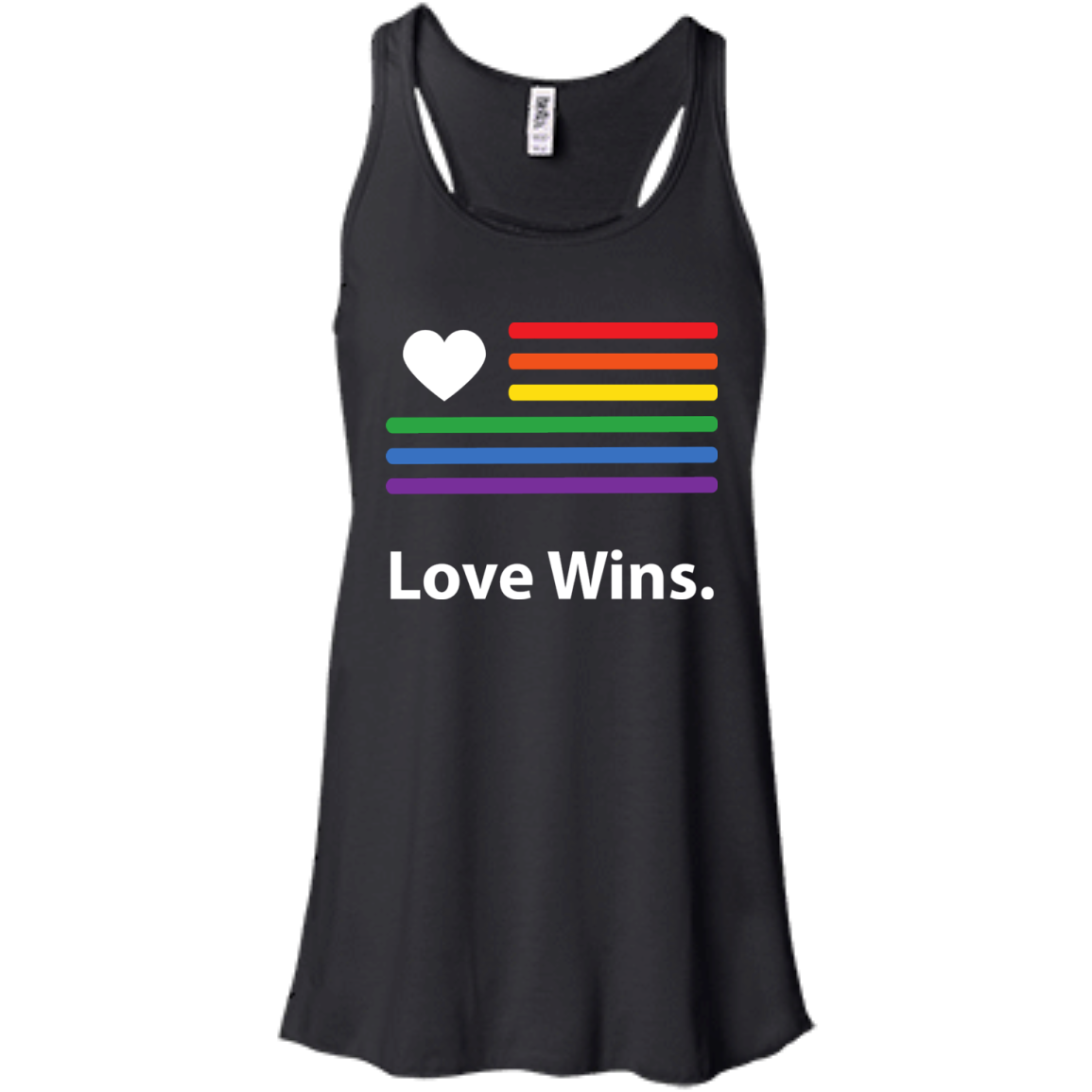 "LGBT Flag Love Wins" LGBT Pride Black Tank Top for Women