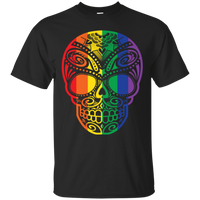 Rainbow Skull black T Shirt for men LGBT Pride black tshirt