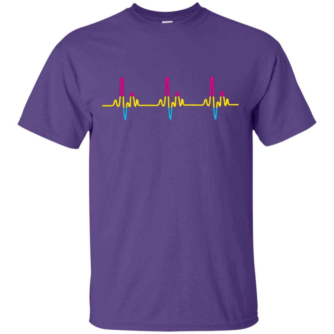 LGBT Pride Pansexual Heartbeat Purple tshirt for Men