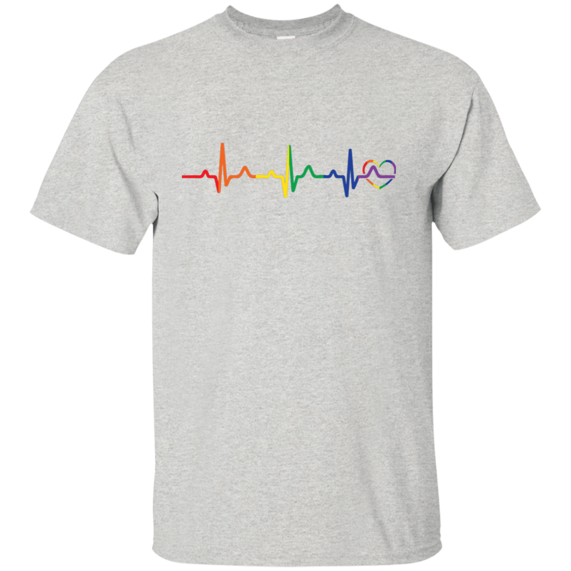 Rainbow Heartbeat gay pride  Men's tshirt
