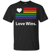 "LGBT Flag Love Wins" Black Pride Shirt for men LGBT Flag printed shirt