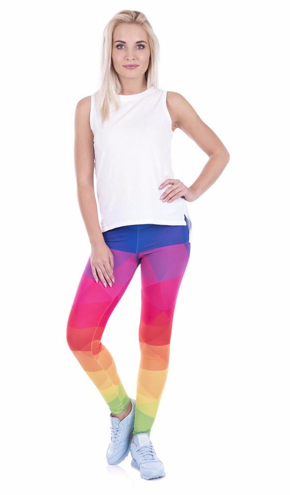 Vibrant Rainbow Pride High Waist Elastic Leggings