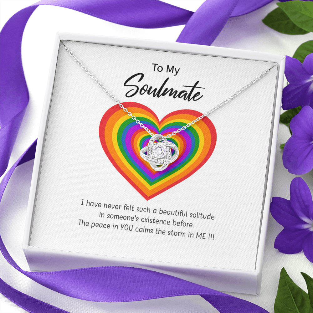 Beautiful Love Knot "To My Soulmate" Necklace | Lesbian Couple Gift, Lesbian\Gay Wedding, anniversary LGBT gift