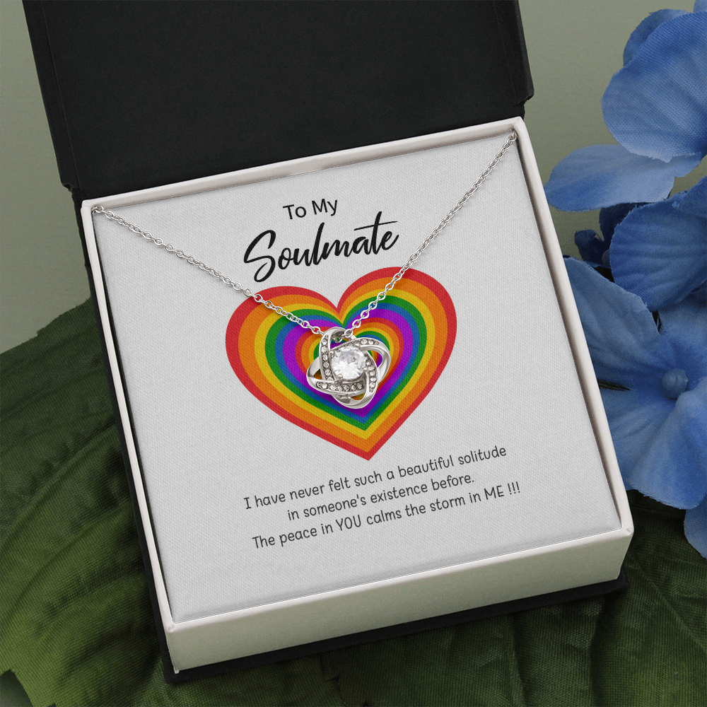 Beautiful Love Knot "To My Soulmate" Necklace | Lesbian Couple Gift, Lesbian\Gay Wedding, anniversary LGBT gift