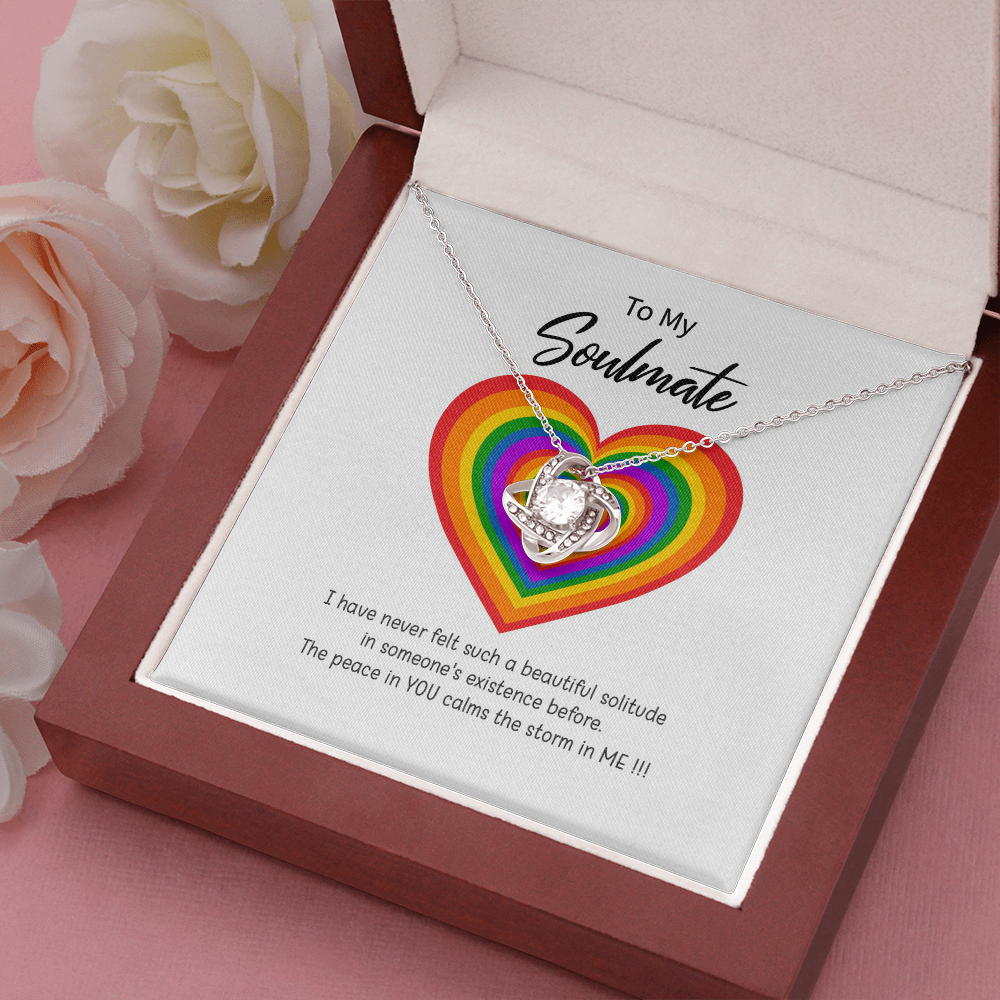 Beautiful Love Knot "To My Soulmate" Necklace | Lesbian Couple Gift, Lesbian\Gay Wedding, anniversary LGBT gift