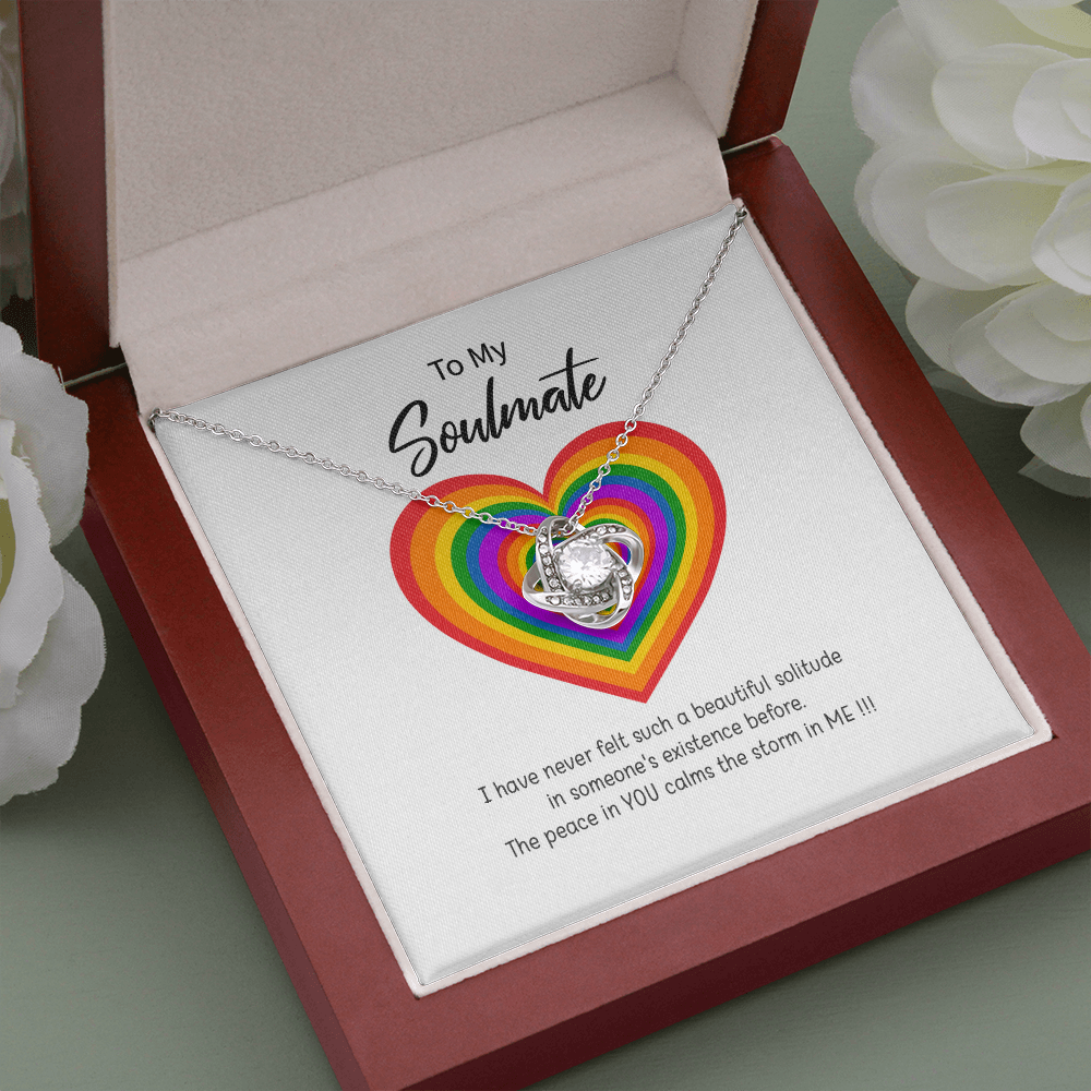 Beautiful Love Knot "To My Soulmate" Necklace | Lesbian Couple Gift, Lesbian\Gay Wedding, anniversary LGBT gift