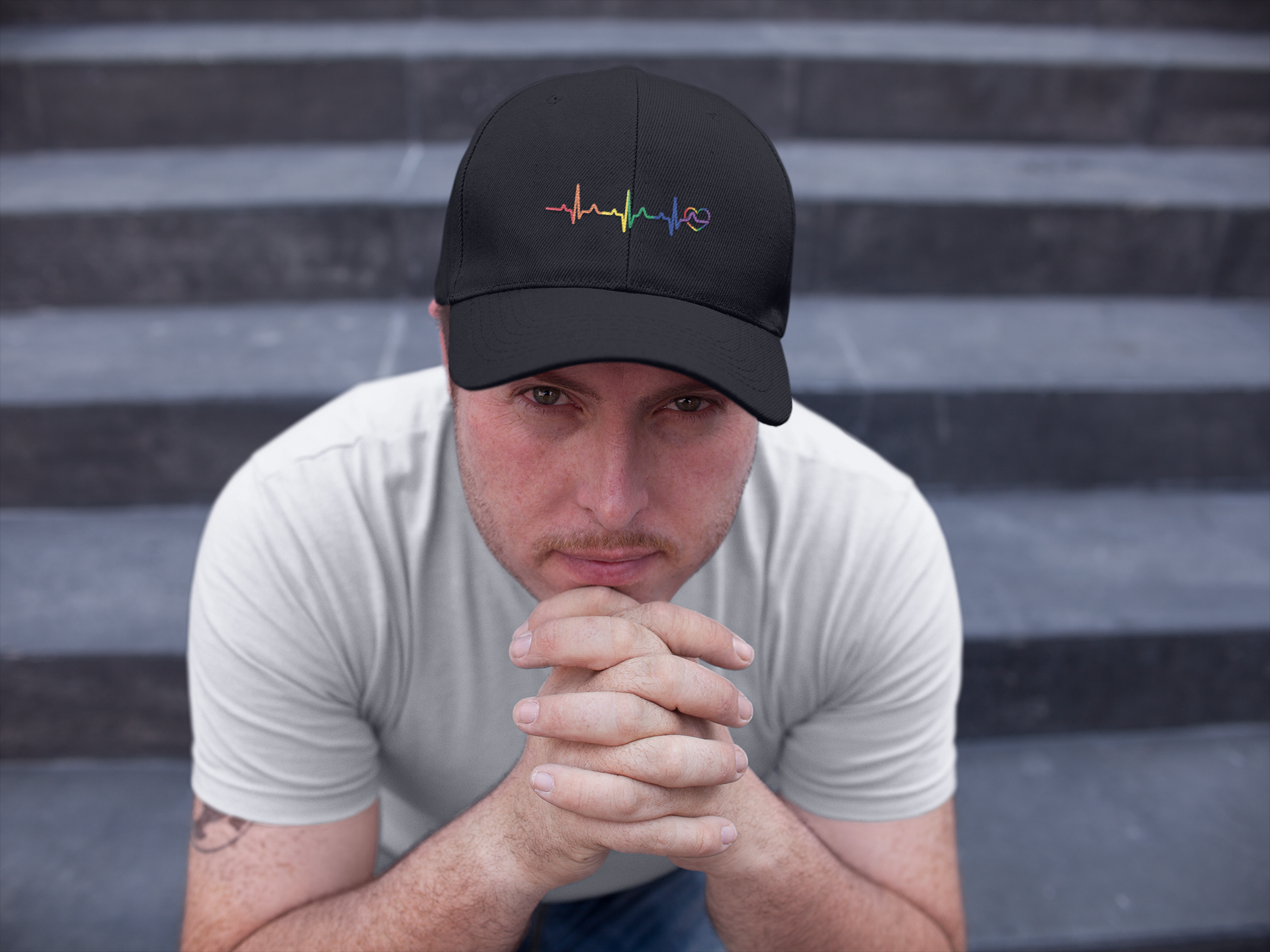 Rainbow Heartbeat Gay Pride Hat