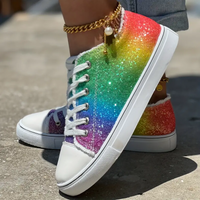 Side view of Rainbow Pride Glitter Shoes for Women