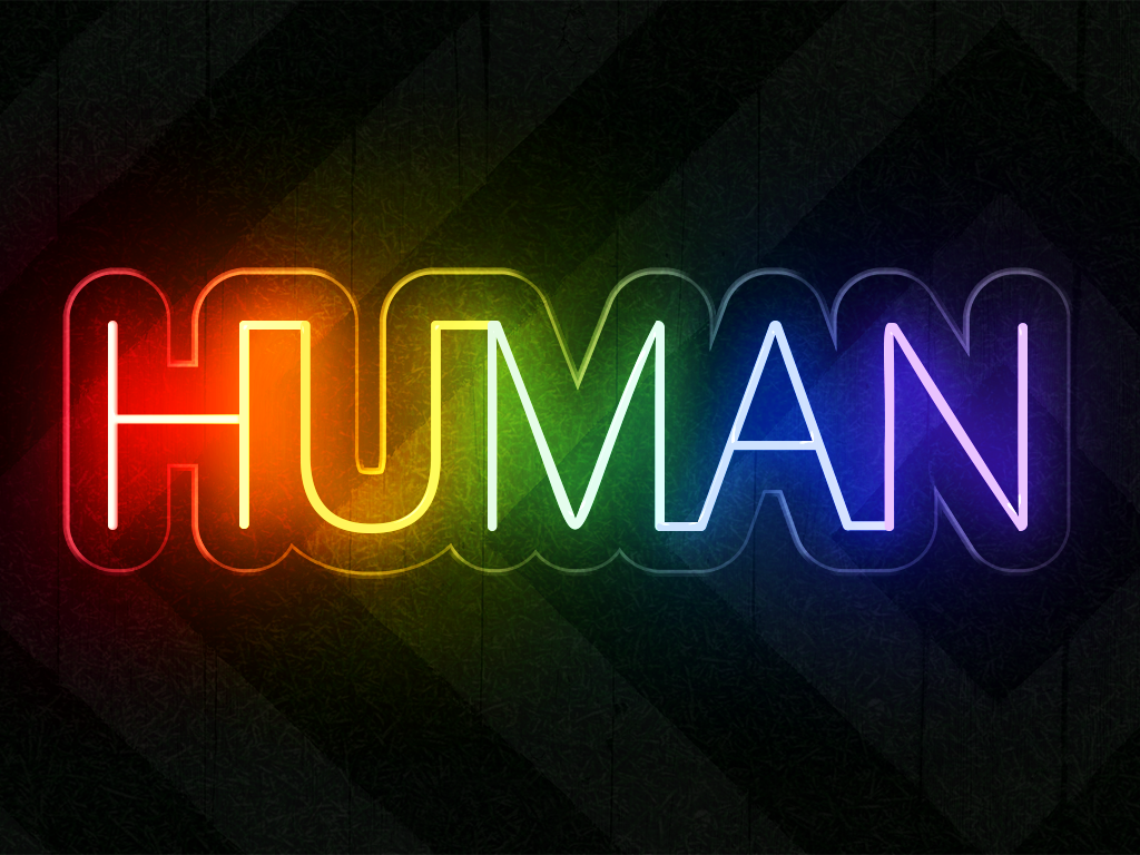 HUMAN - Rainbow Pride Neon Sign