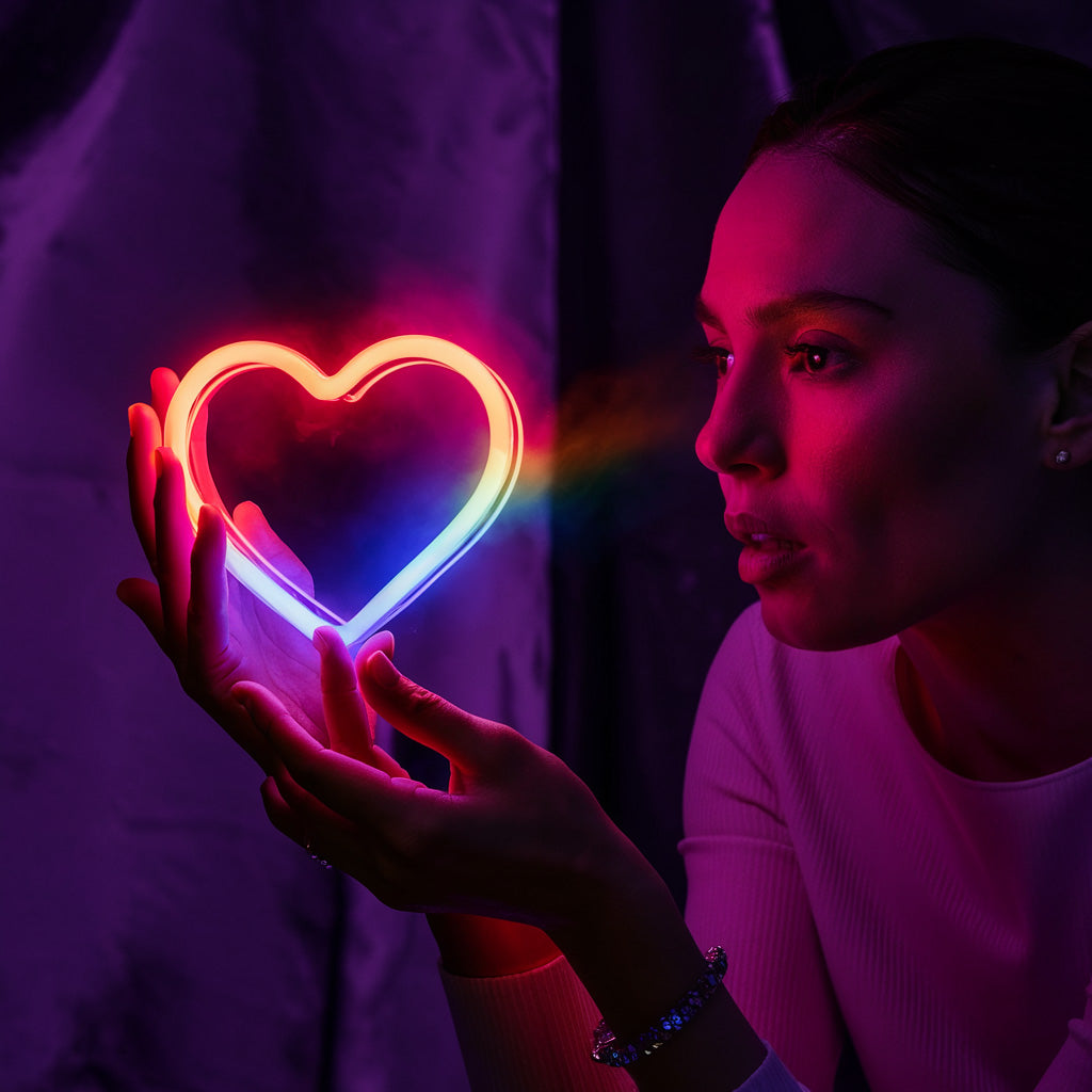 Rainbow Heart LED Neon Sign