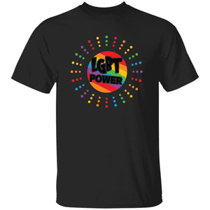 black rainbow lgbt power t-shirt