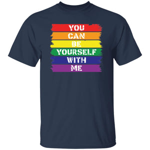 navy you can be yourself pride theme t-shirt