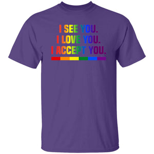 purple pride t-shirt I see you I love you I accept you