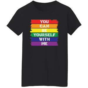 black rainbow you can be yourself t-shirt