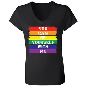ladies v-neck you can be yourself t-shirt