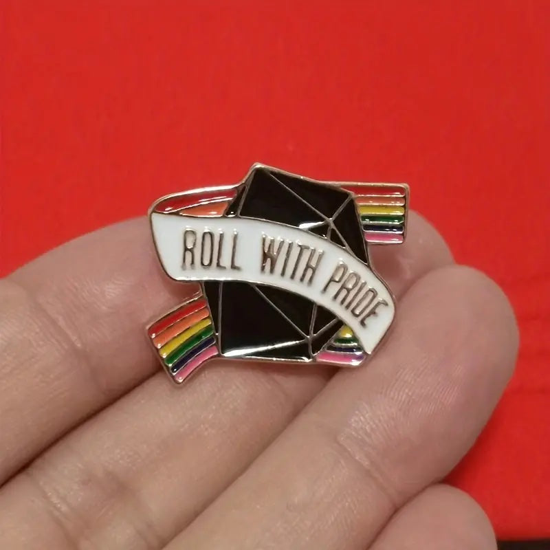 Roll With Pride Pin, Dice Pride Enamel Pins