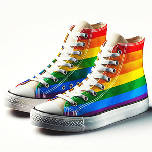 rainbow pride canvas shoes