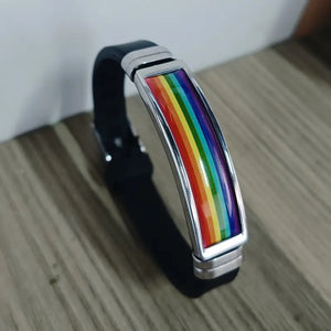 Stylish Gay Pride Rainbow Bracelet Close-up