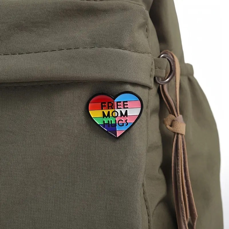 Free Mom Hug Rainbow Enamel Pin