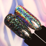 Rainbow Laser Glitter Nail Art