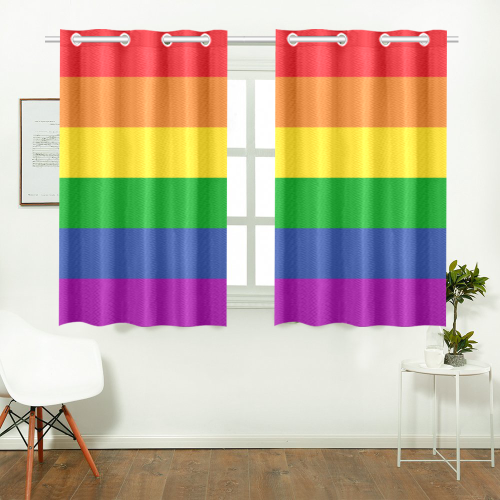 Rainbow Kitchen Curtains 2 Pieces, 1 Design