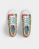Vibrant Rainbow Pride Design Men's Hightop Canvas Shoe