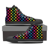 Rainbow Hearts High Top Canvas Shoes