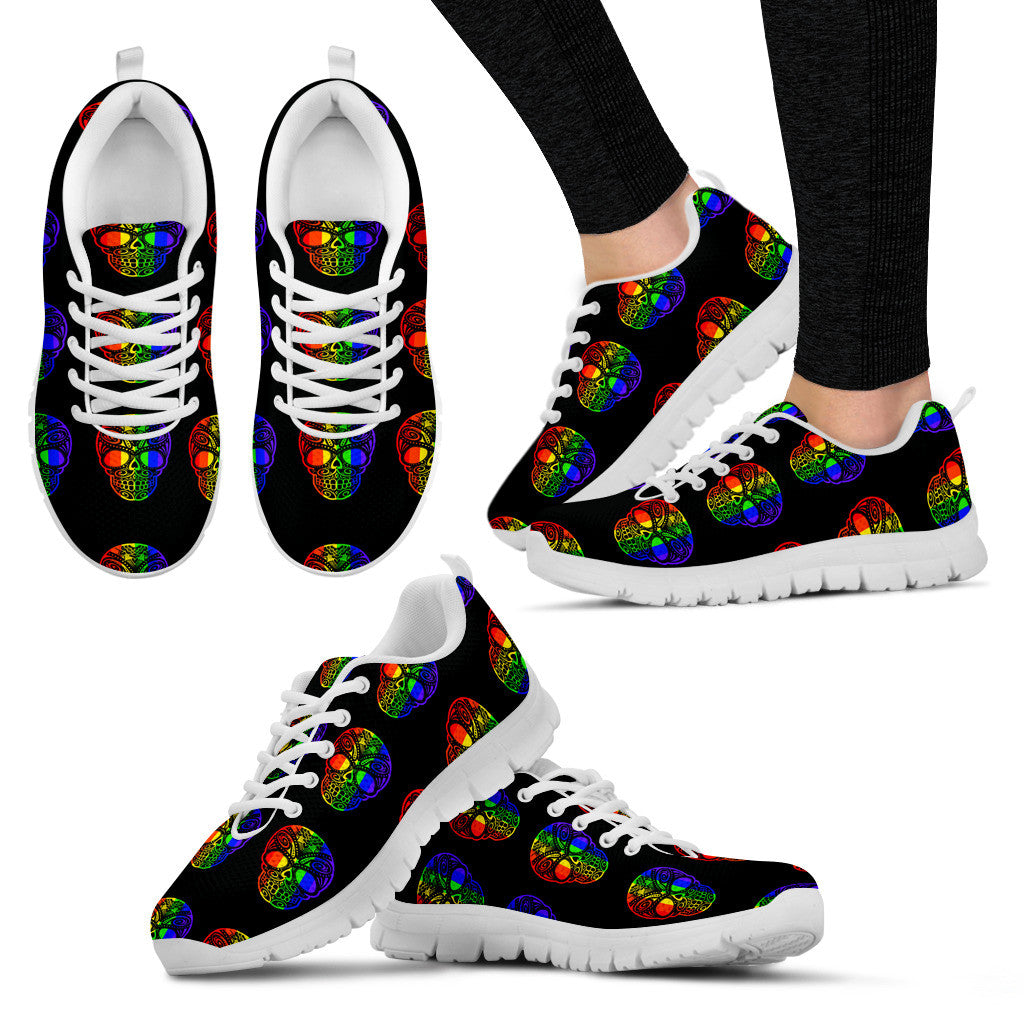 Rainbow Skull Sneakers, High top Shoes and Casual Shoes
