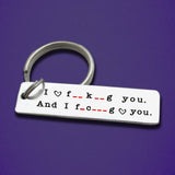 Cute I Love Fkn and I Fkn Love You Keychain Valentine's Gift