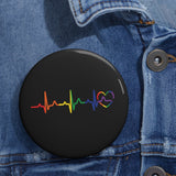 Rainbow Heartbeat Pin Button