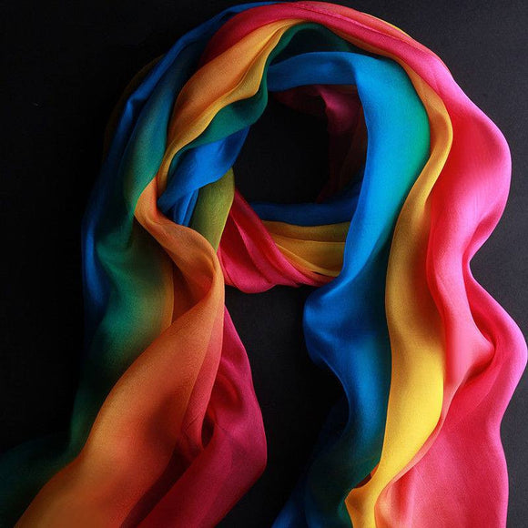 LGBT Rainbow Color Chiffon Scarf For Pride Parade