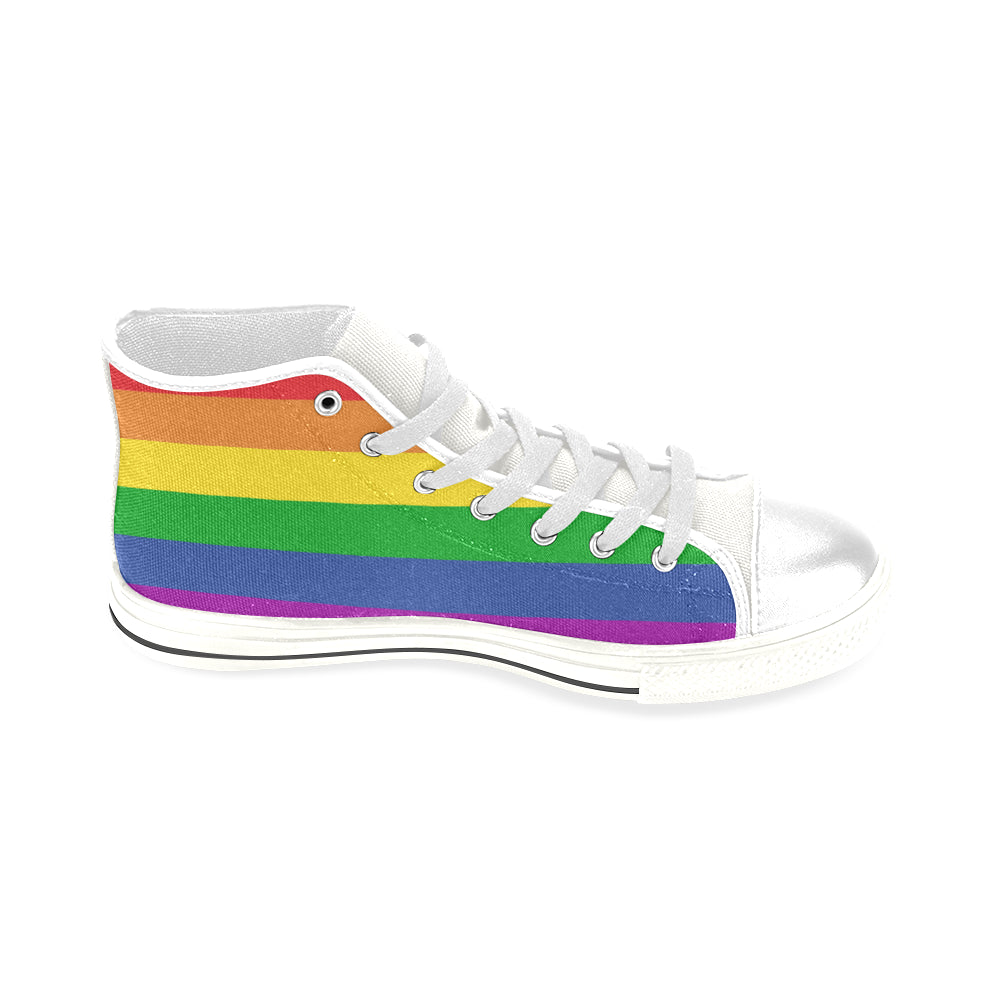Men’s Classic High Top Rainbow Canvas Shoes (Higher size)