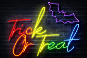 Trick Or Treat Rainbow Neon Sign