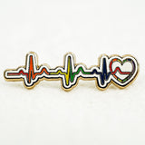 Pride Rainbow Heartbeat - Enamel Pin