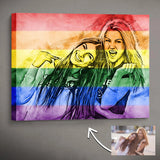 Personalized Rainbow Canvas Wall Art | Digital oil painting on canvas