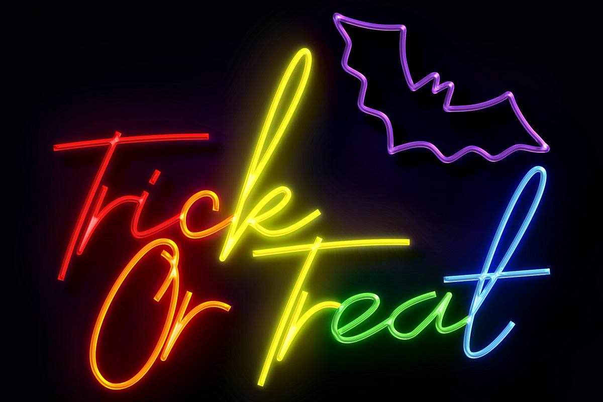 Trick Or Treat Rainbow Neon Sign
