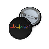 Rainbow Heartbeat Pin Button