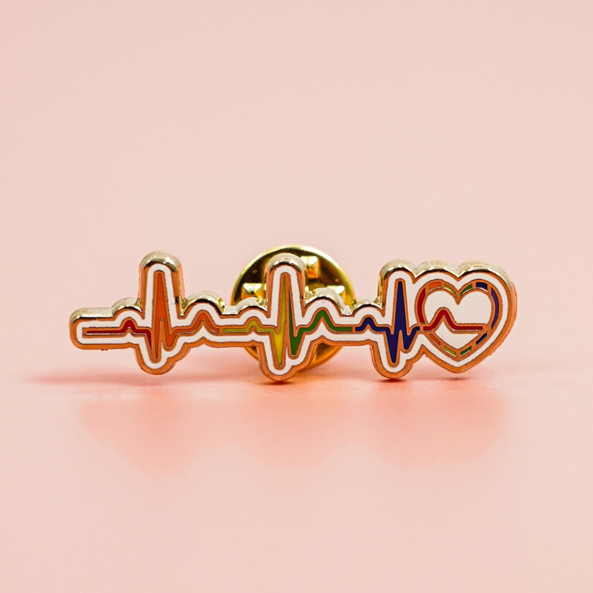 Pride Rainbow Heartbeat - Enamel Pin