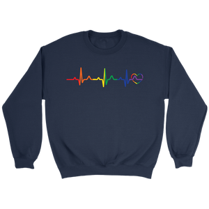 LGBT Pride Heartbeat blue Sweatshirt for men & women