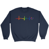 LGBT Pride Heartbeat blue Sweatshirt for men & women