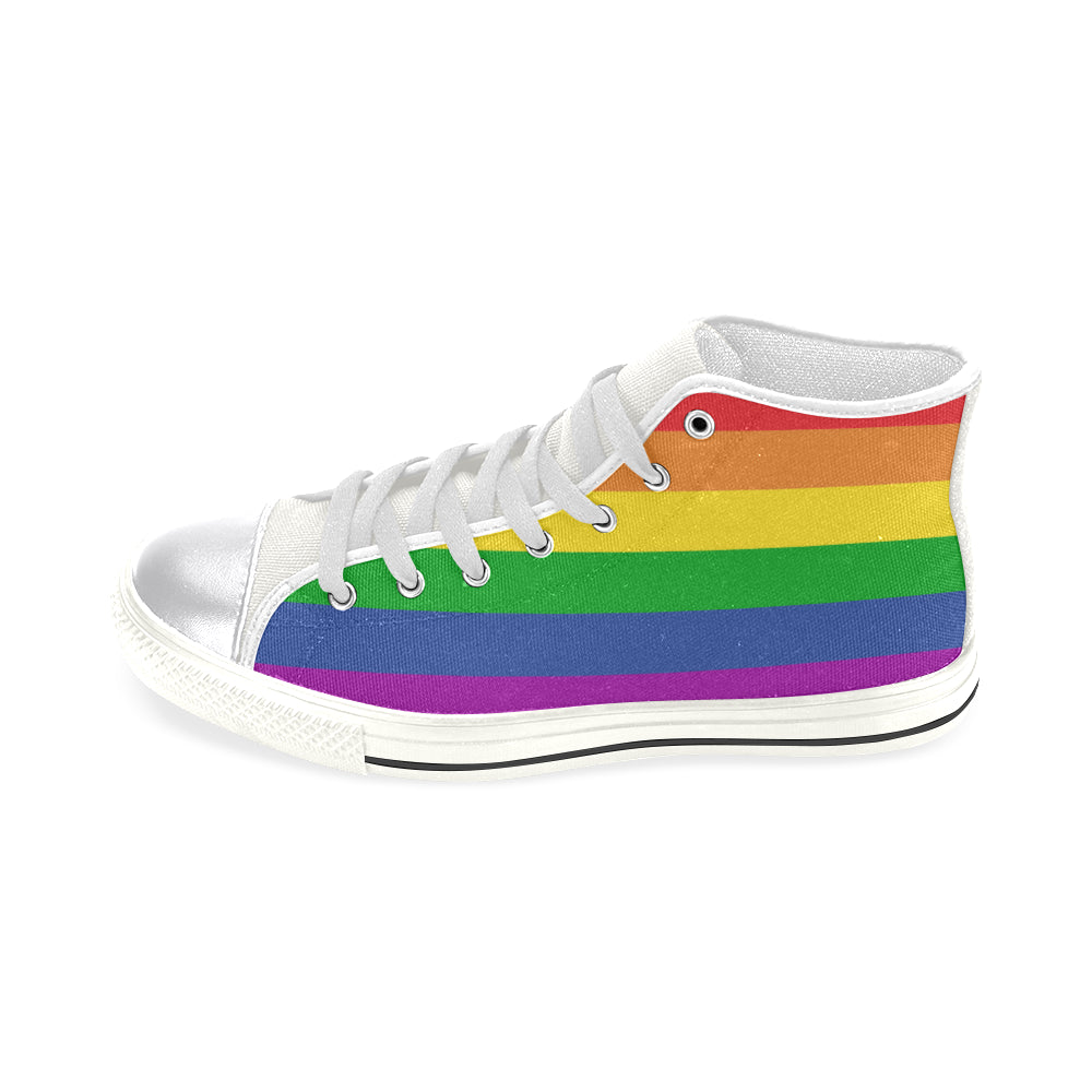 Women's Classic High Top Rainbow Canvas Shoes